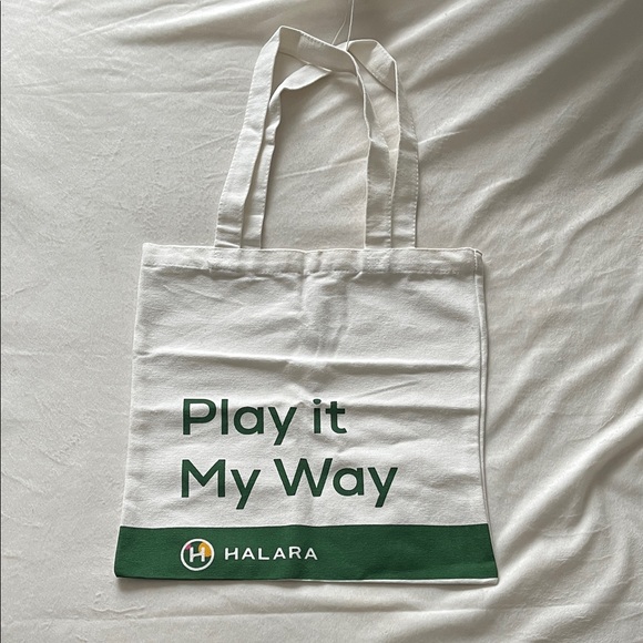HALARA Handbags - NWT HALARA White Tote with Green Details